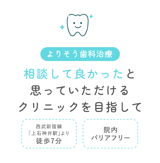 患者様に寄り添った歯科治療「相談して良かった」と思っていただけるクリニックを目指して